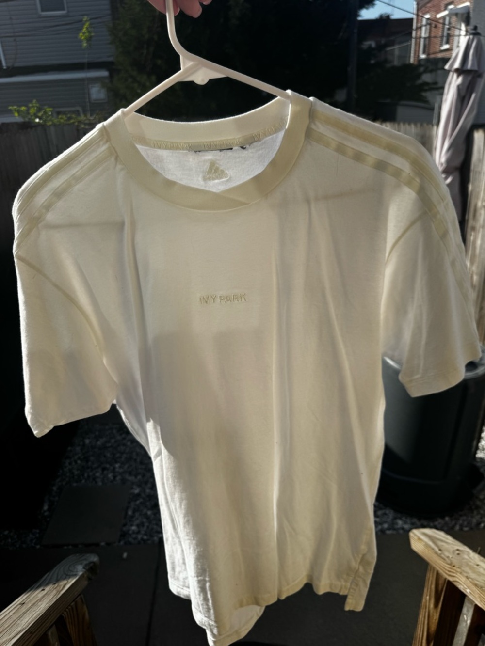 adidas x IVY PARK 4ALL 3-STRIPES T-SHIRT in White SIZE MEDIUM